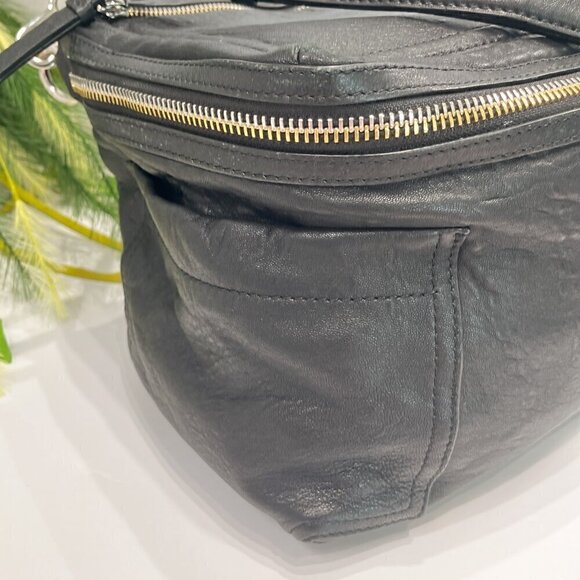 Vince Camuto Black Crossbody Large Patch Leather Crossbody Bag, 1"W x 8"H x 7"D - Picture 2 of 9